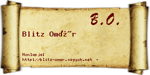 Blitz Omár névjegykártya